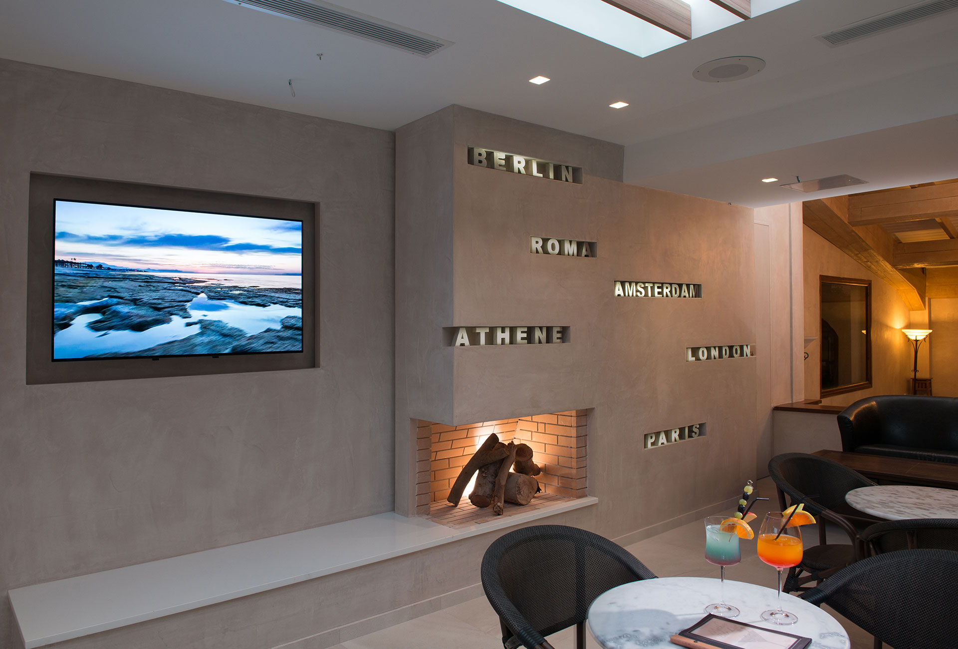 dining area with fireplace