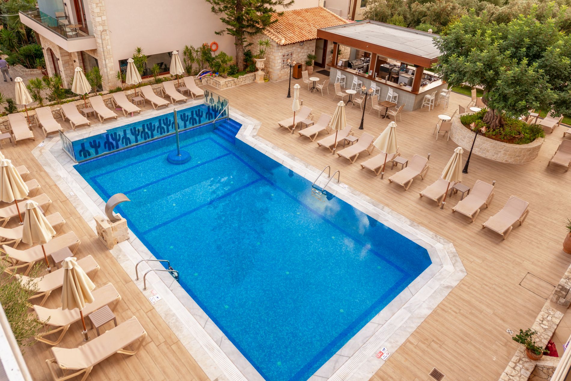 Different cactus village hotel pool