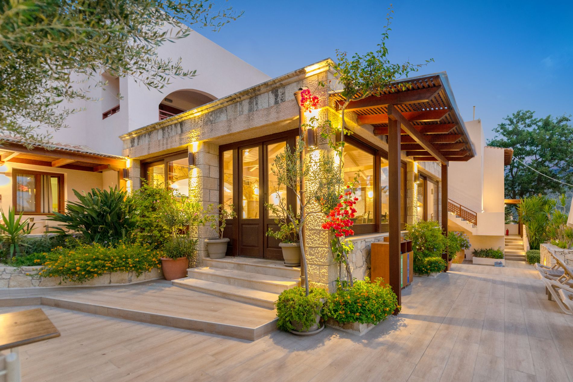 Exterior view of traditional Cactus village hotel